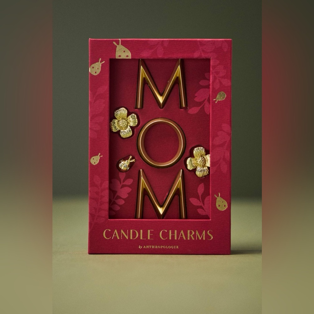 Anthropologie Golden “Mom” Candle Charm NWT Girly Coquette Cottagecore Whimsical - Picture 2 of 3